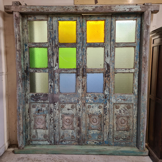 Huge Stained Glass Indian Doors