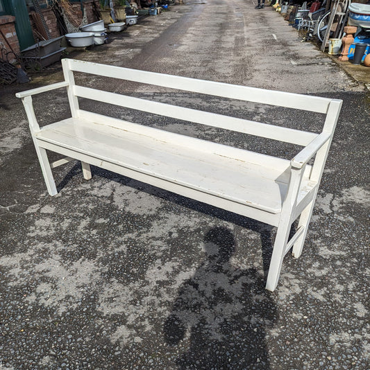 Simple White Painted Bench