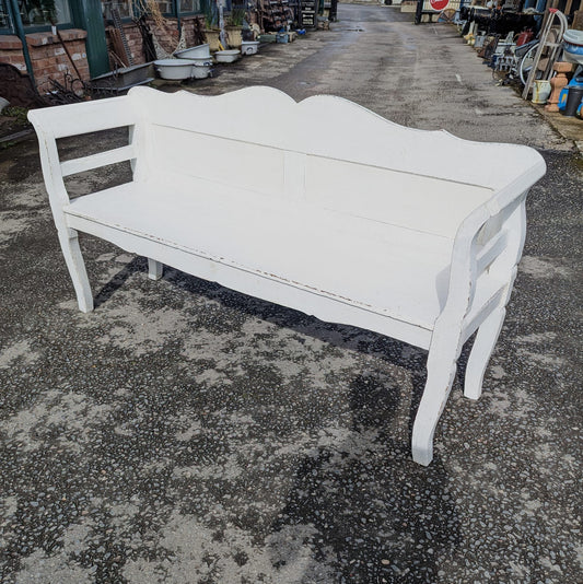 White Painted Hungarian Bench