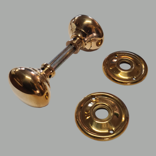 Brass Bun Door Knob Pair 45mm