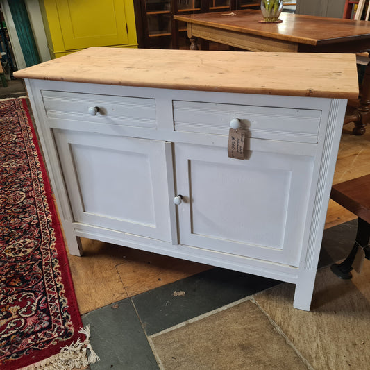 White Painted Sideboard with Pine Top