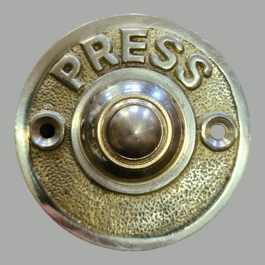 Solid Brass 'Press' Door Bell Push 62mm