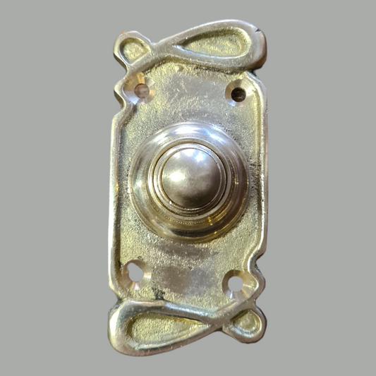 Art Nouveau Style Brass Door Bell Push 80mm x 33mm