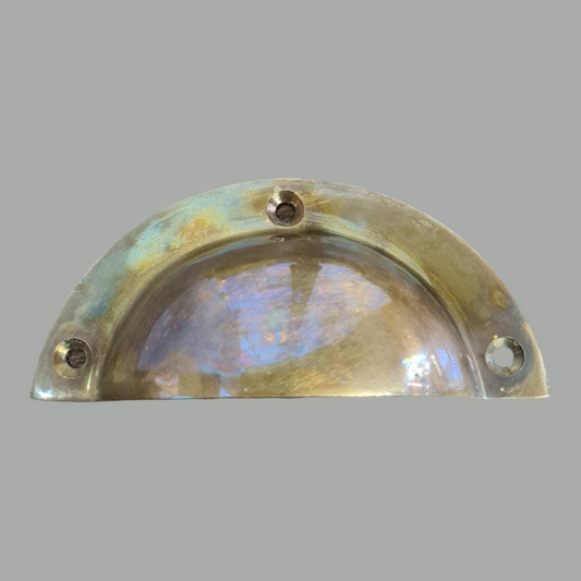 Aged Brass Cup Handle 96mm