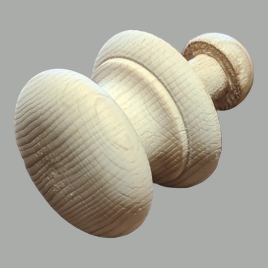 Small Unfinished Traditional Wooden Knob 48mm